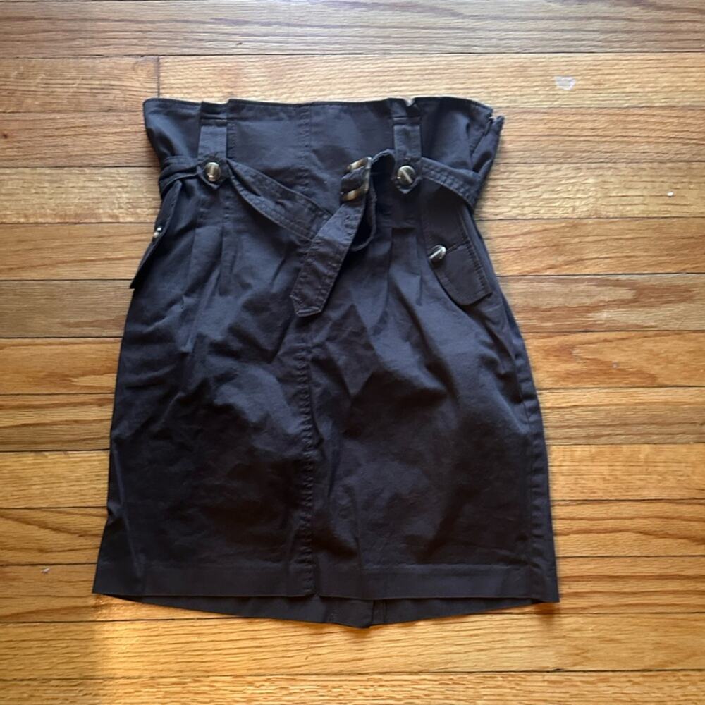 Ann Taylor Brown Paperbag Waist Belted Skirt – Size 6